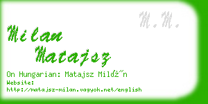 milan matajsz business card